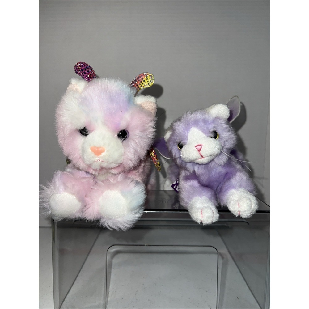 Aurora Kittipillars Tie Dye Kitty Cat 10" Butterfly Plush & Purple 6" Cat